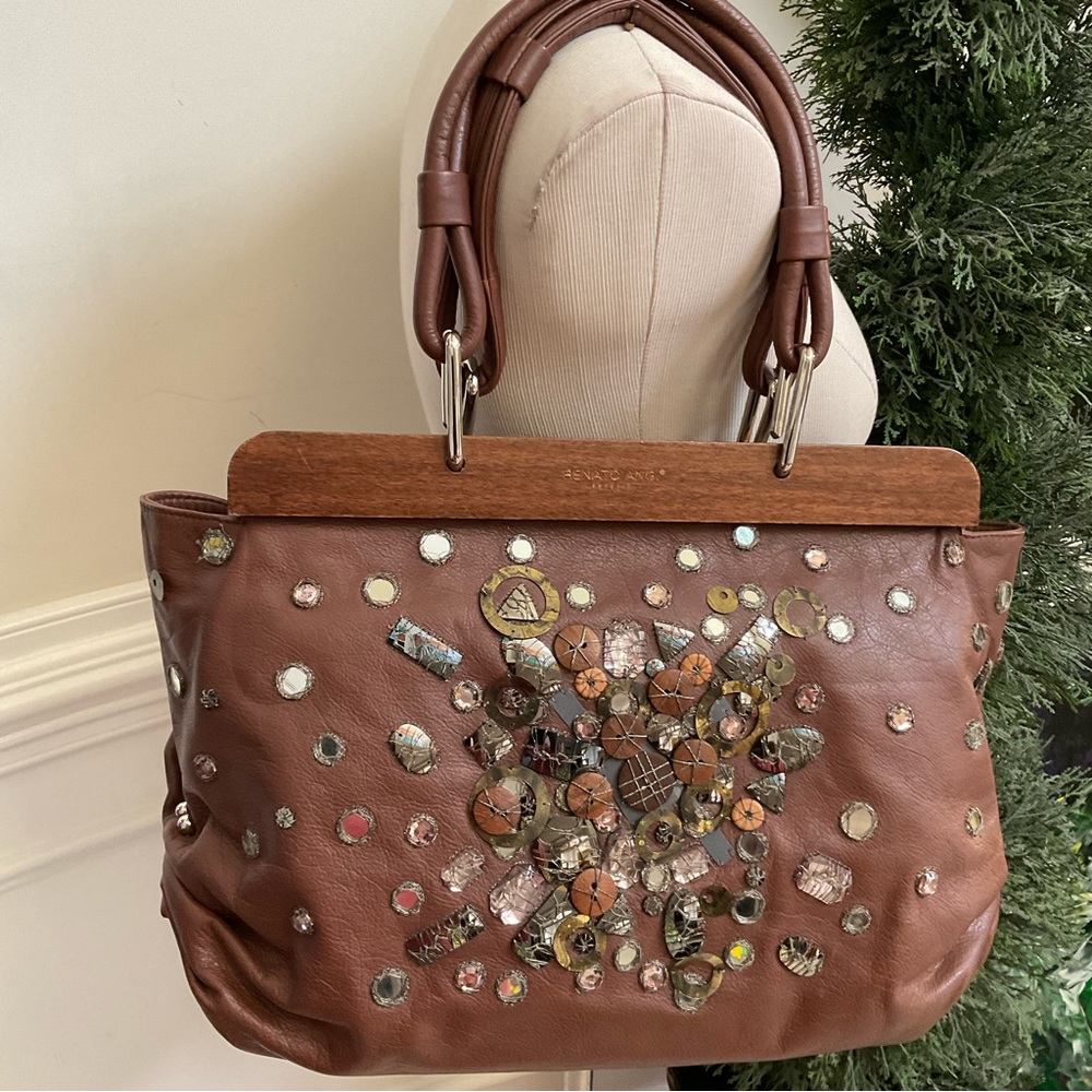 Renato Angi Brown Leather Bag